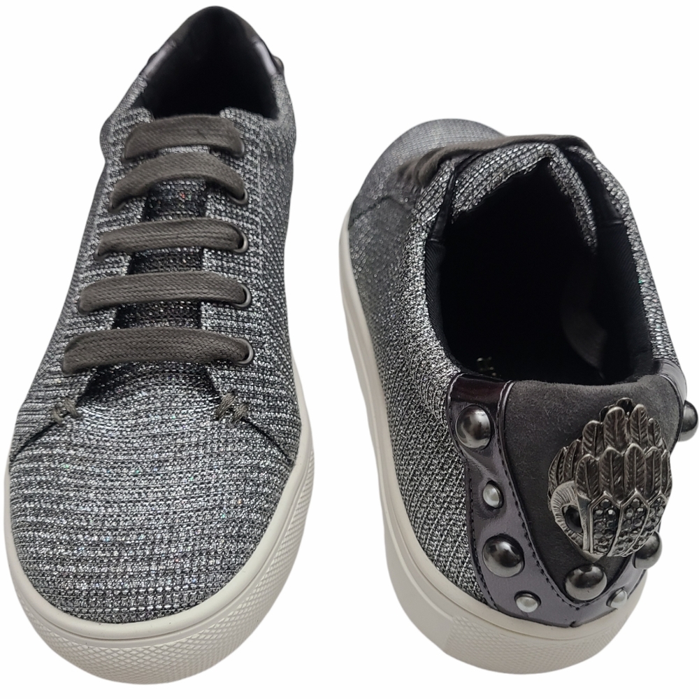 Kurt Geiger London Ludo Metallic Crystal Trainers - Picture 3 of 12